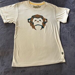 Howler Brothers Cream Tee with Brown & Teal Monkey Graphic